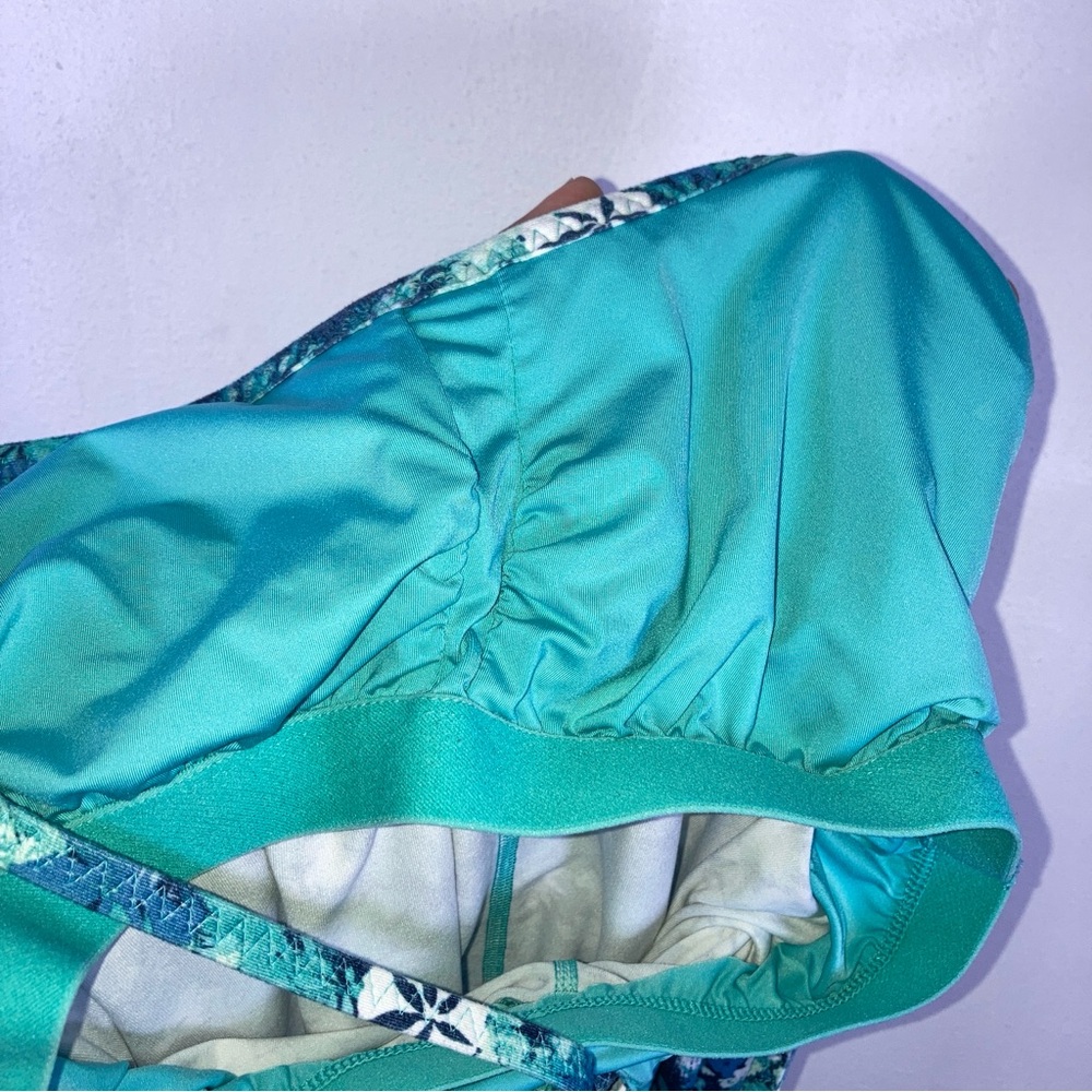 Patagonia Latticeback Floral Women Athletic Dress Sz M Blue Bra Soft  Stretch - Picture 6 of 12